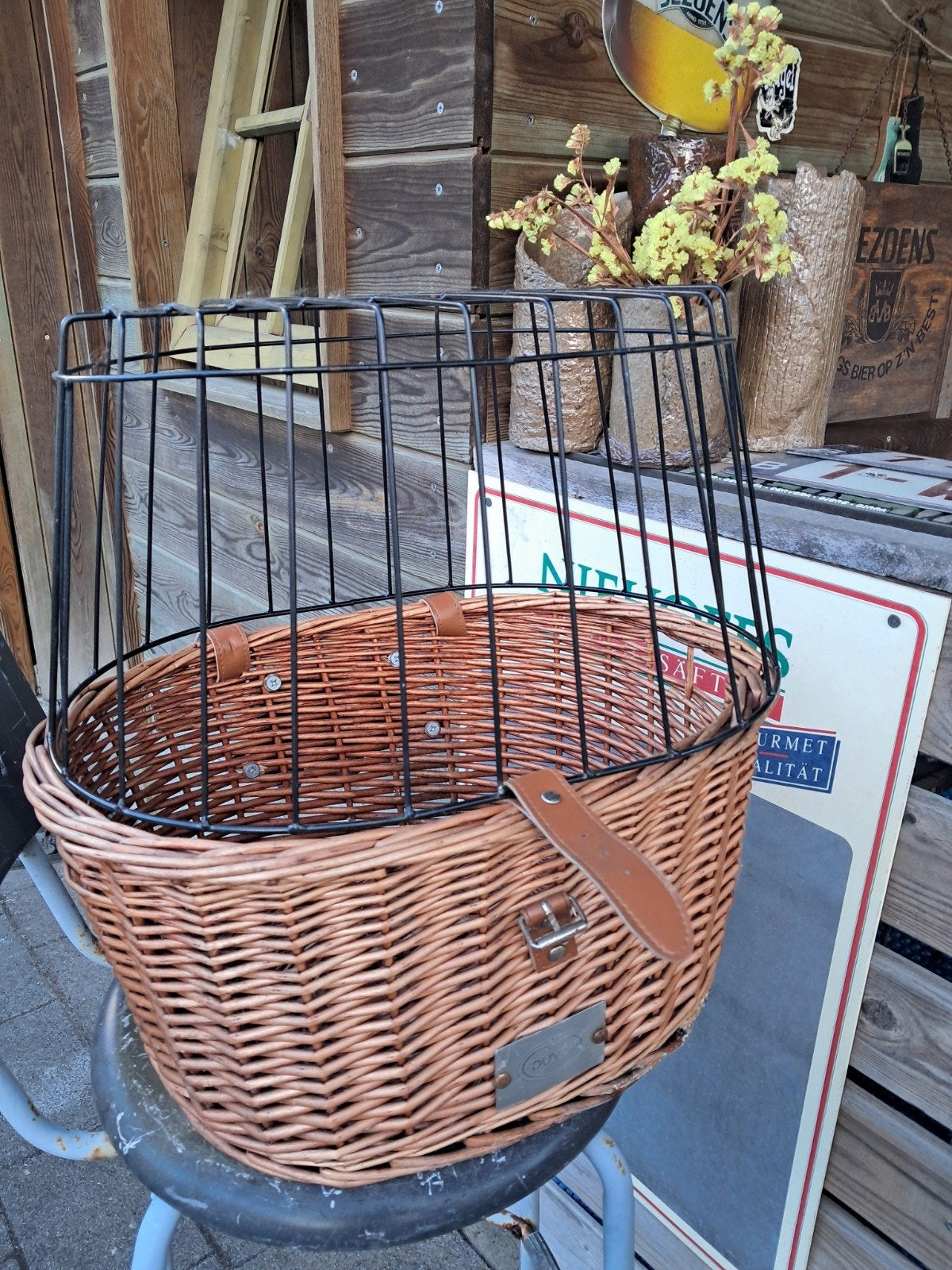 Honden fietsmand riet, Enlèvement, Panier de vélo