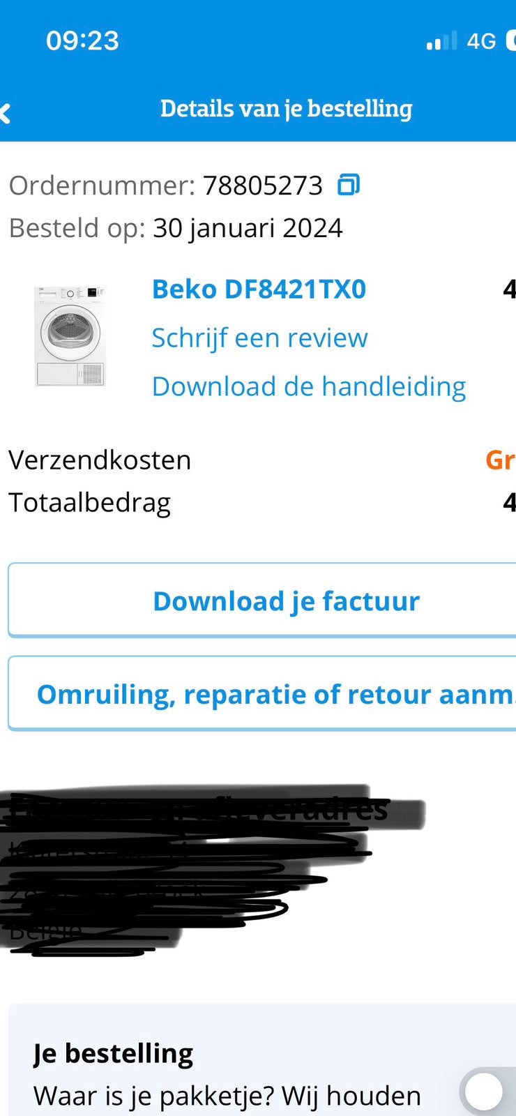 Beko condensatiedroogkast, Elektronische apparatuur, Ophalen, Zo goed als nieuw