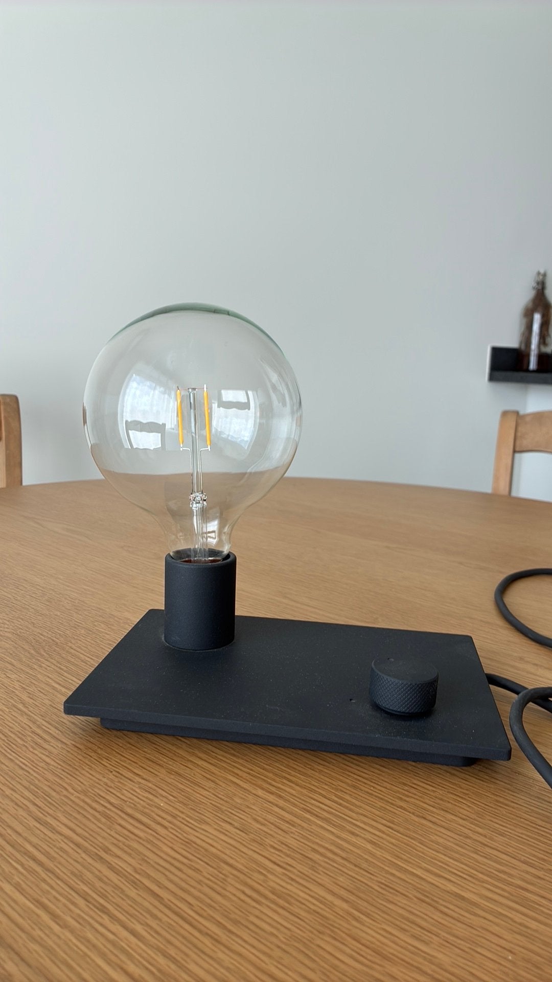 Design Tafellamp – Zwart met Dimmer, Noir, Enlèvement, Comme neuf, Design