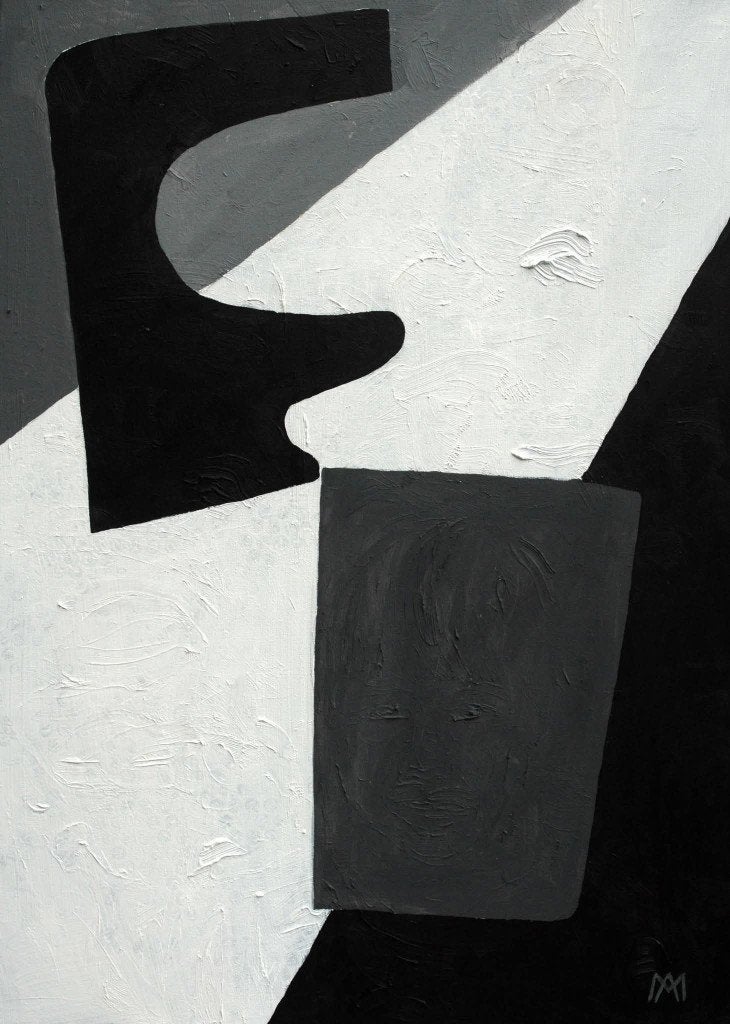Schilderij abstract, Antiek en Kunst, Ophalen, Abstract, Acrylverf, Gesigneerd