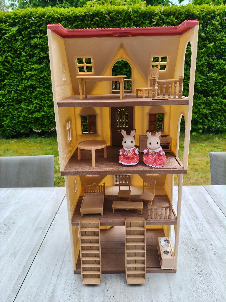 2 Sylvanian Families huisjes met chocolade konijnen vintage, Kinderen en Baby's, Speelgoed | Poppenhuizen, Gebruikt, Poppenhuis