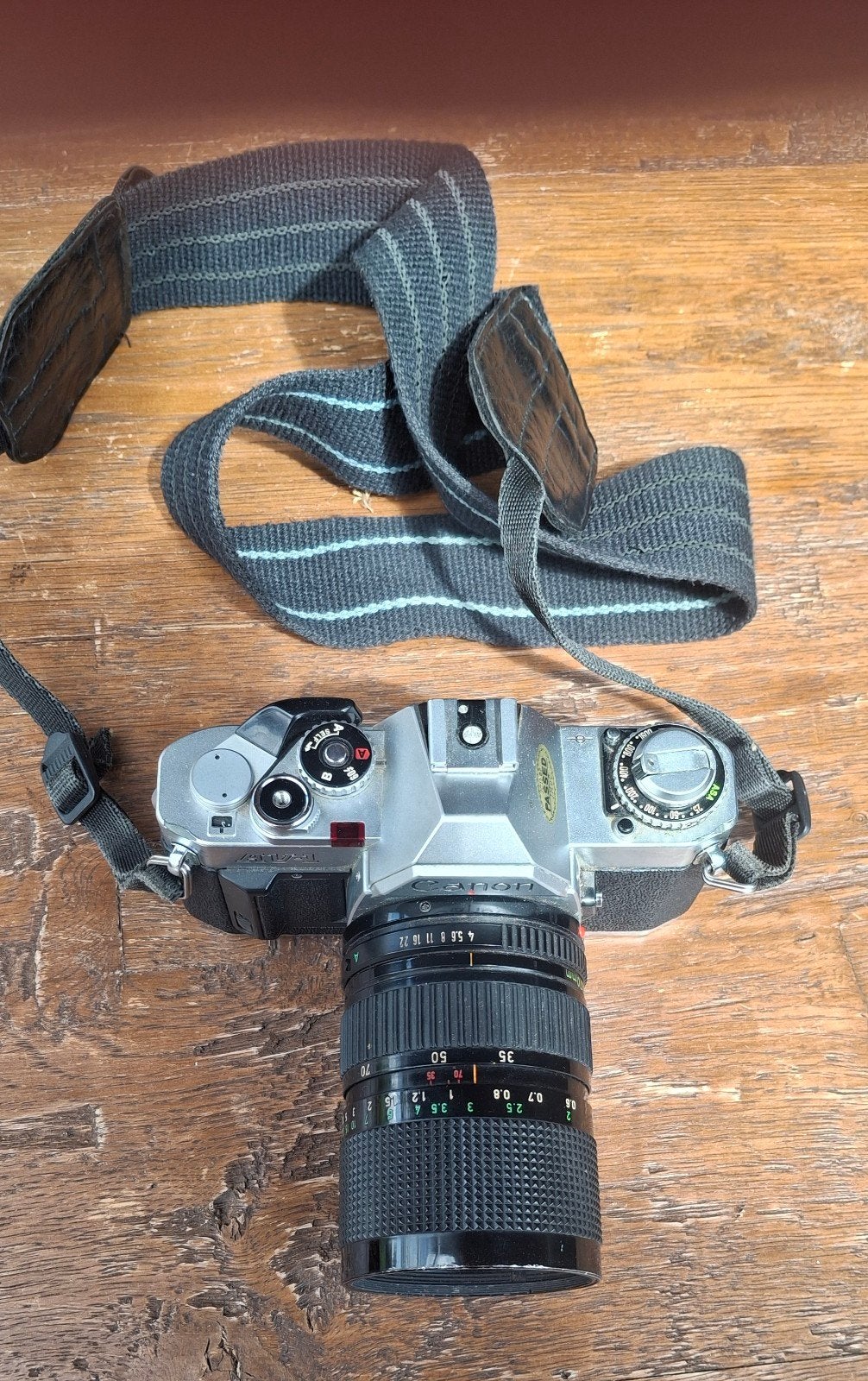 Canon AV-1 + 3 FD lenzen + flitser + tas, Audio, Tv en Foto, Ophalen, Canon
