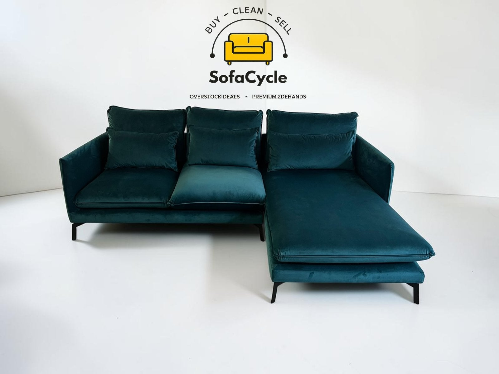 Chateau d'Ax hoekzetel in fluweel, hoek R – showroommodel, Ophalen of Verzenden, Zo goed als nieuw, SofaCycle, Info@sofacycle.be