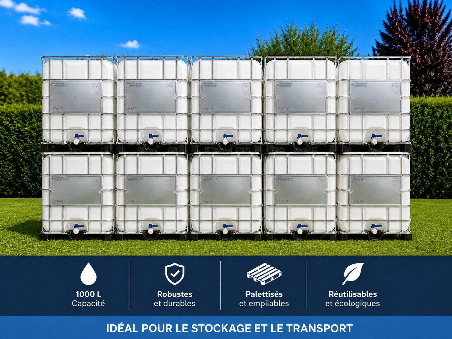 citerne a eau 1000l blanc en stock, Enlèvement, Comme neuf