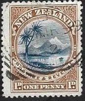 1 Postzegel Nieuw-Zeeland 1898 Taupomeer, Ophalen of Verzenden, Gestempeld