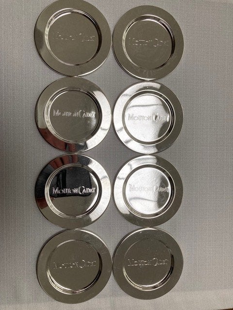 8 sous-verres en verre argenté, Enlèvement ou Envoi, Sous-verre, Neuf, Autres matériaux