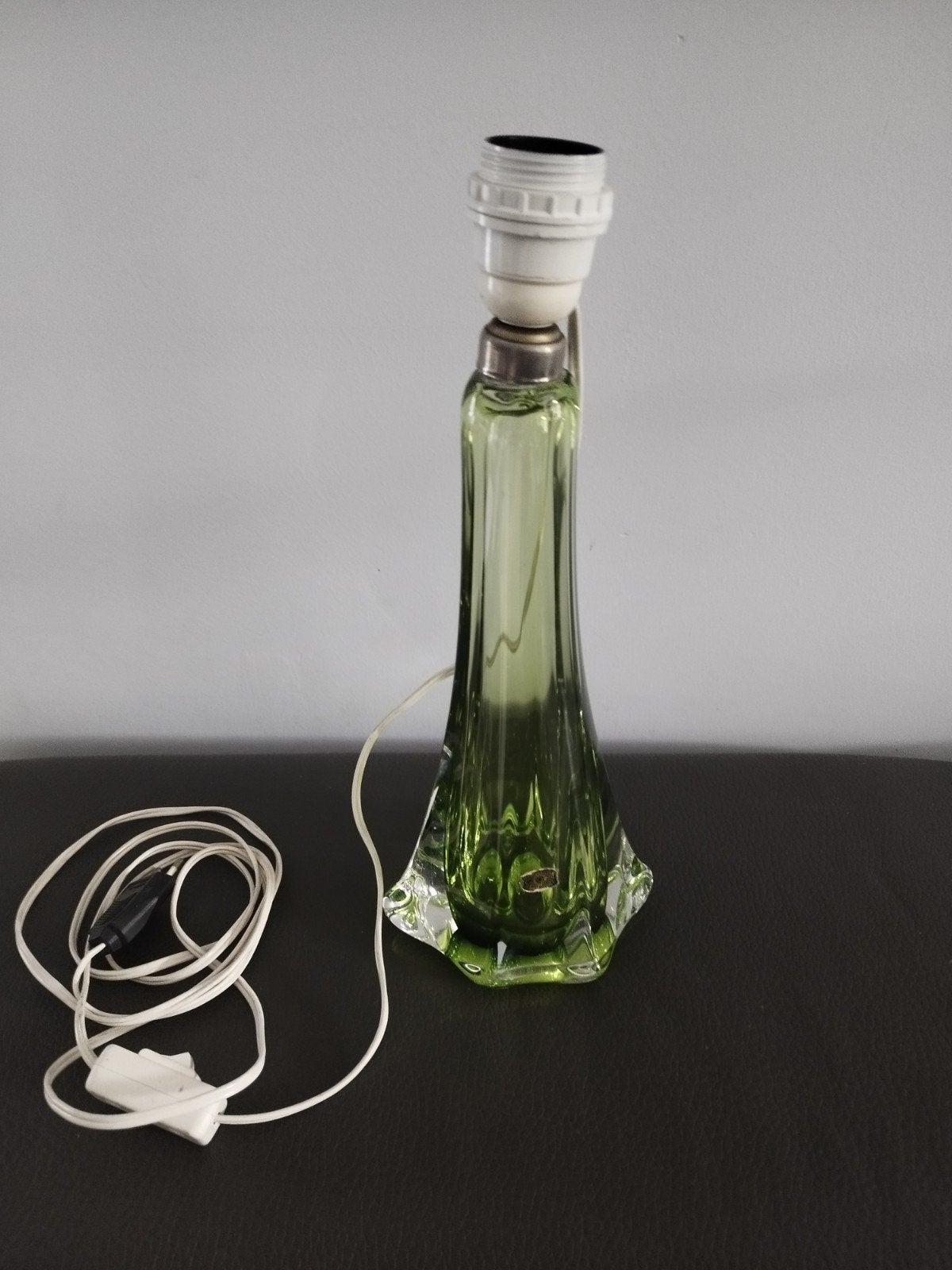 Lampe de table, vintage, en cristal vert, Vert, Enlèvement, Vintage