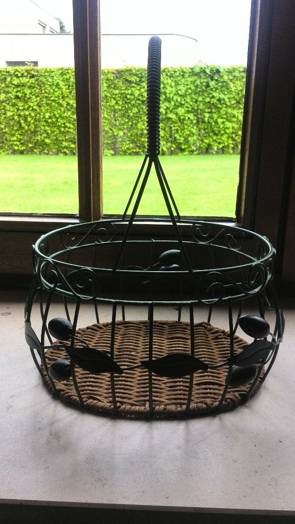 Corbeille métallique vintage — accessoire de décoration, Enlèvement ou Envoi, Maison et Meubles