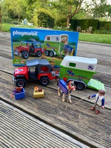Playmobil 4189 tractor met paardentrailer, Ophalen of Verzenden, Zo goed als nieuw