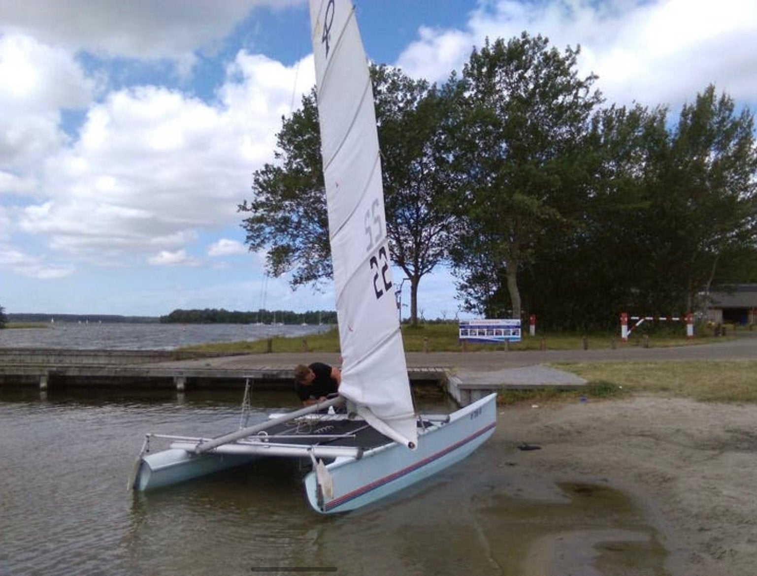 Catamaran Prindle 15 compleet met zeilen en trailer, Watersport en Boten, Ophalen, Gebruikt, Prindle