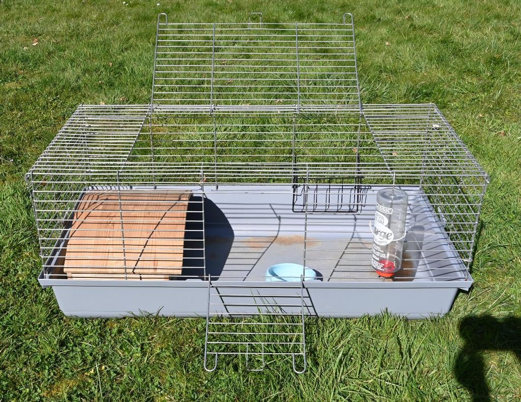 Caviakooi - 104/51 cm + hokje, hooiruif, drinkfles, eetbakje, Kooi, Gebruikt, 75 tot 110 cm, Cavia