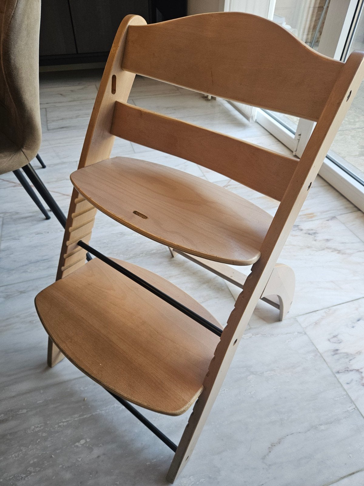 2x Houten meegroeistoel, Enlèvement, Utilisé, Bois, Deux