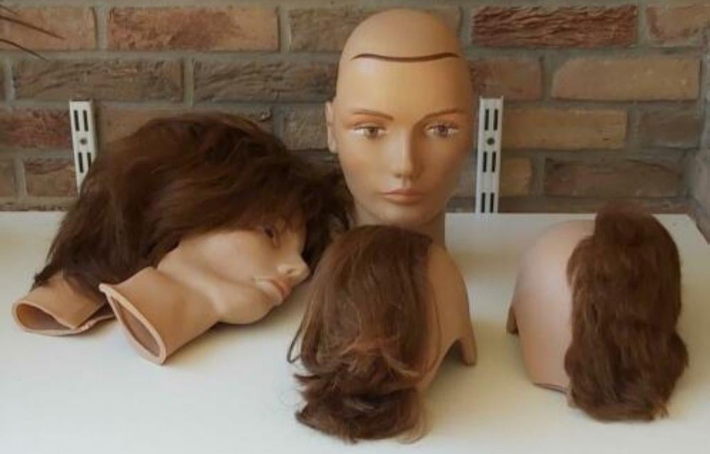 NIEUWE PROFESSIONELE HAARSTYLINGKOP + 3 NIEUWE HAARSTUKKEN, Ophalen of Verzenden