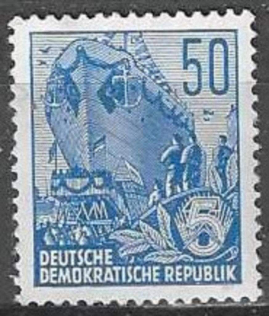 Allemagne DDR 1957-1959 - Yvert 321 B - Plan quiquenna (PF), Envoi, RDA, Non oblitéré