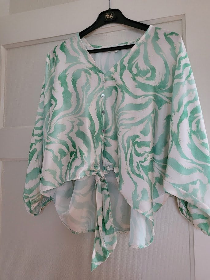 chemisier vert blanc lola & liza, Enlèvement ou Envoi, Lola & Liza, Taille 36 (S), Comme neuf