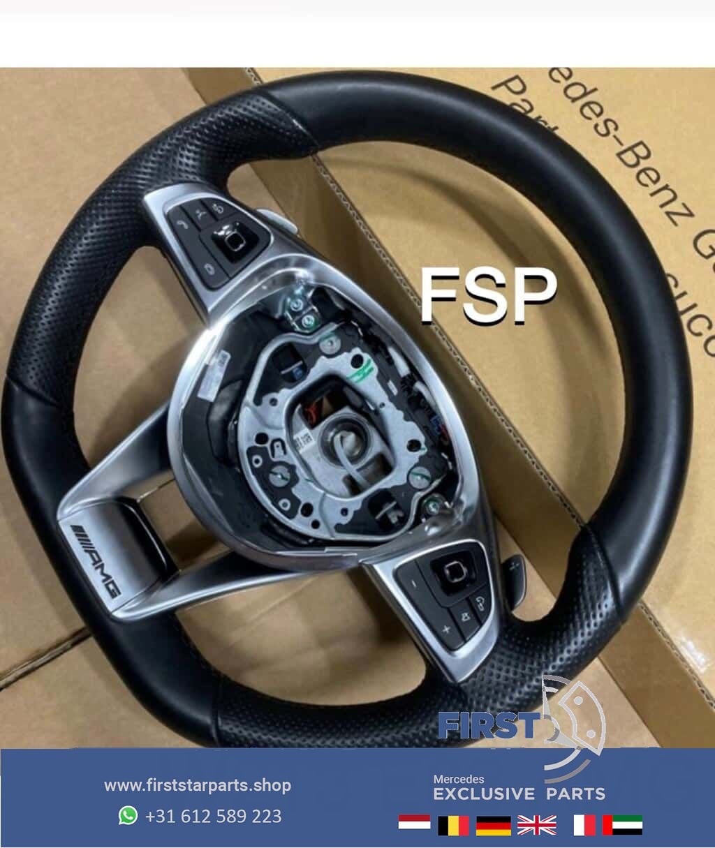 W213 E63 AMG Stuur Mercedes E Klasse 2016-2020 W238 zwart, Gebruikt, -, Ophalen of Verzenden, -