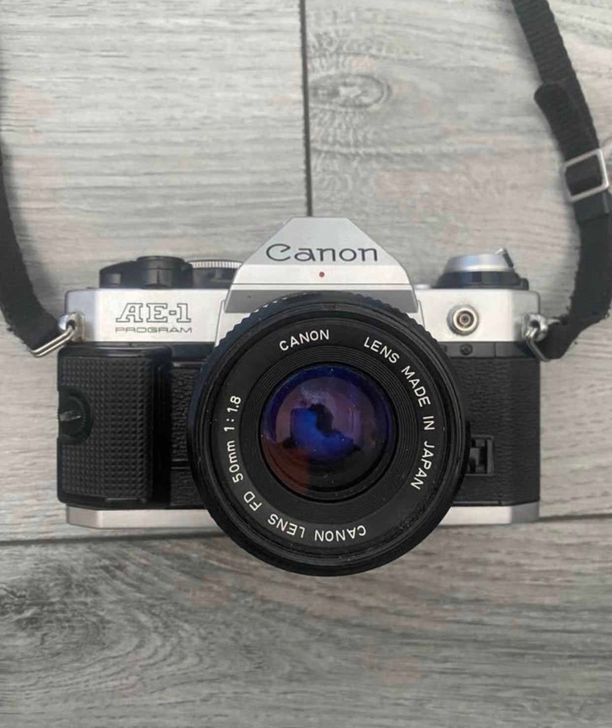 Canon AE-1 Program + Canon FD 50mm f/1.8 Lens, Audio, Tv en Foto, Fotocamera's Analoog, Zo goed als nieuw, Canon, Ophalen of Verzenden