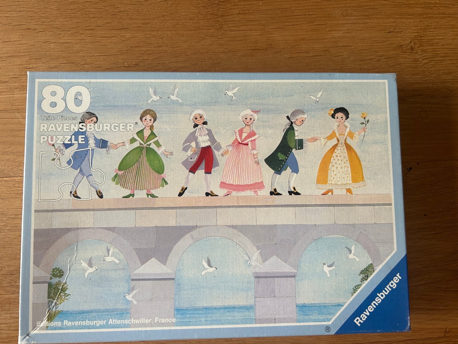 Puzzel vintage (1985) kind. Met historische figuren., Ophalen of Verzenden, Meer dan 50 stukjes, Zo goed als nieuw, 6 jaar of ouder