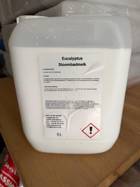 Stoombad Eucalyptus melk 5liter NIEUW, Ophalen of Verzenden, Nieuw, Aroma