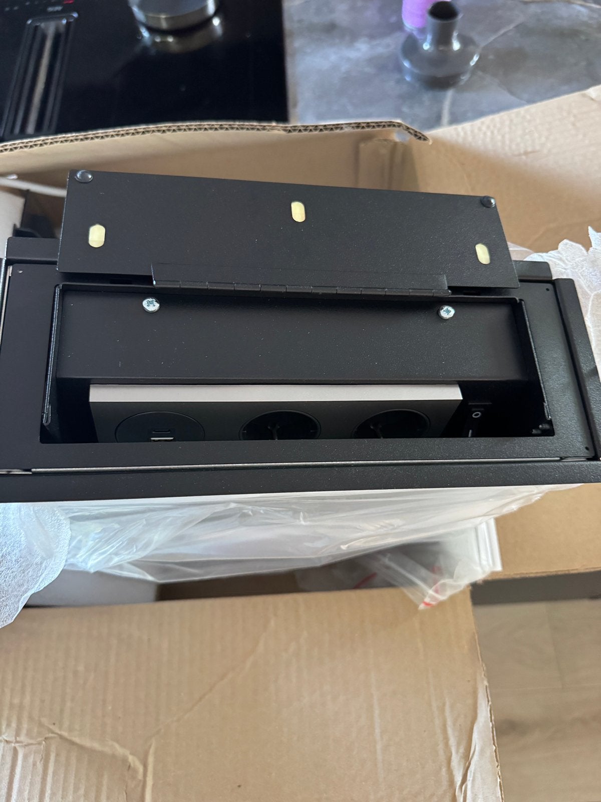 Inbouw stekkerdoos S-Box Chameleon zwart, Ophalen of Verzenden, Nieuw