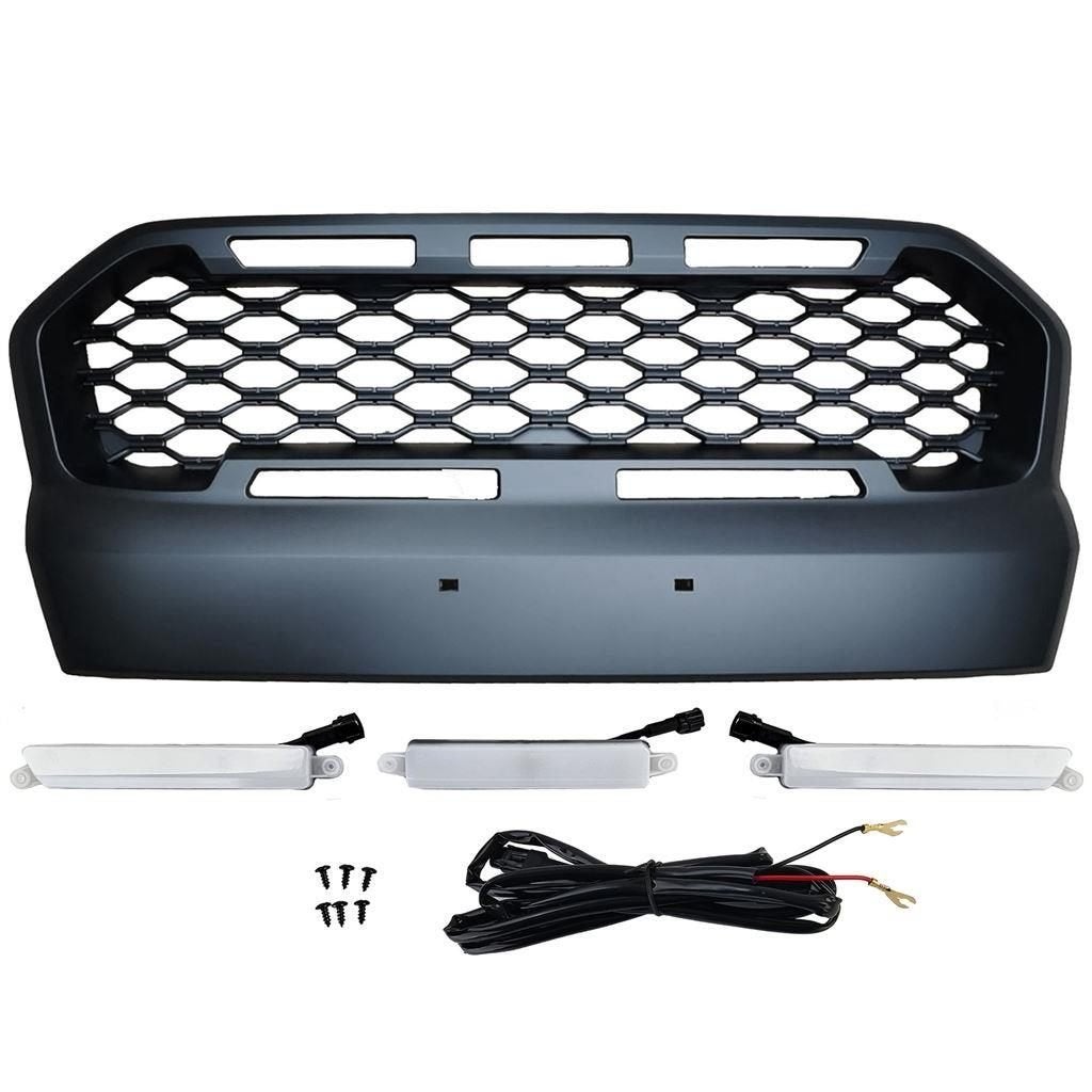 Embleem Loze Zwarte Sport Grill Met Led Voor Ford Ranger T7, Verzenden