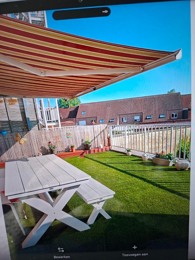 Picnick tafel met bank en 2 stoelen, Tuin en Terras, Tuinmeubel-accessoires, Ophalen