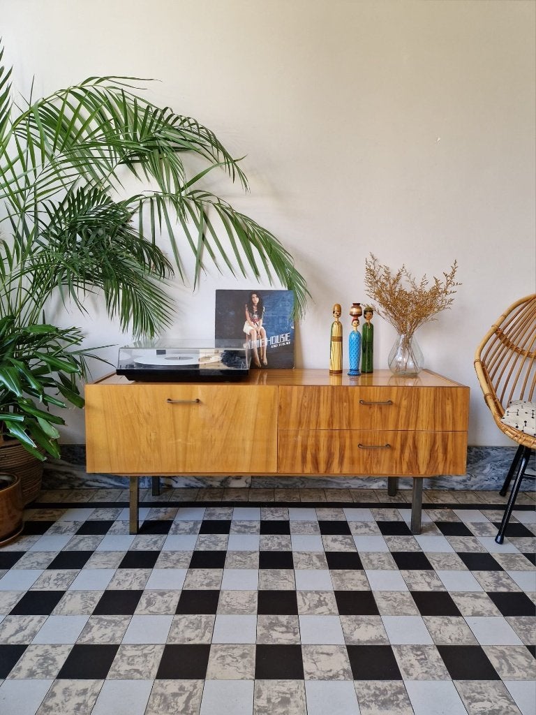 Vintage midcentury dressoir | tv-platenspeler meubel | kast, 25 à 50 cm, Moins de 100 cm, Vintage, 100 à 150 cm