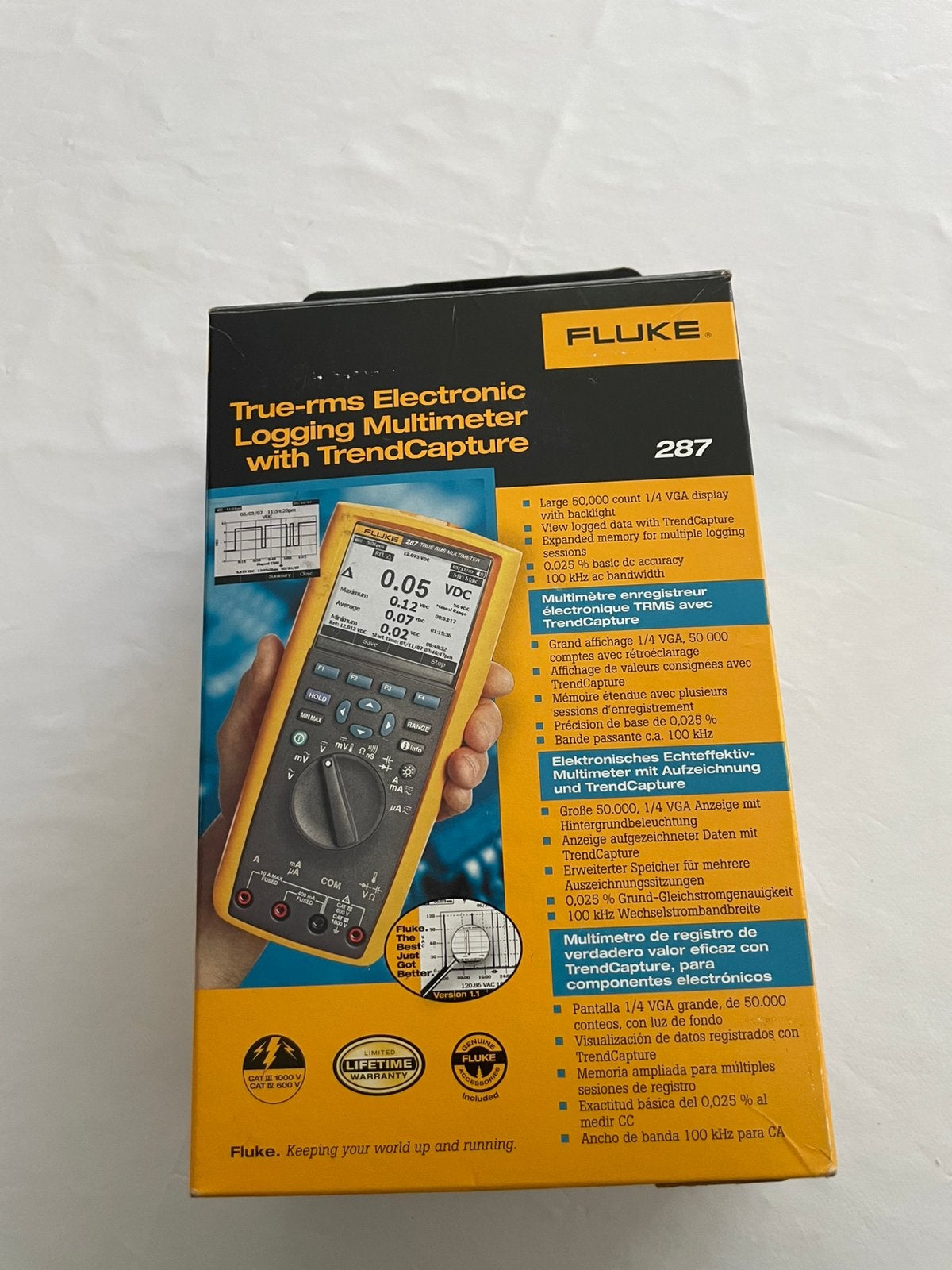 Nieuwe multimeter van Fluke 287, Doe-het-zelf en Bouw, Ophalen of Verzenden, Nieuw, Geluid