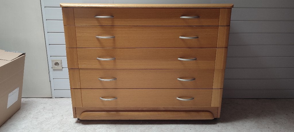 Ladenkastje, commode op wieltjes als nieuw, beukenhout, Huis en Inrichting, 5 laden of meer, Ophalen, Zo goed als nieuw, Overige houtsoorten