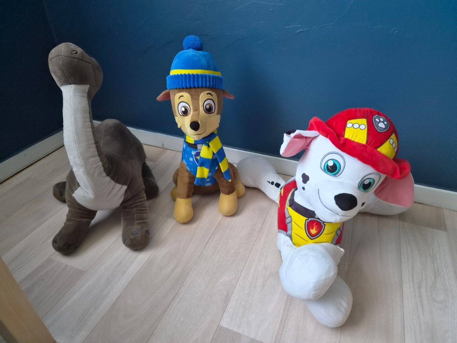 3 knuffel PAW Patrol (Winter Editie, Ophalen, Blauw, Paw Patrol, Dinosaurus