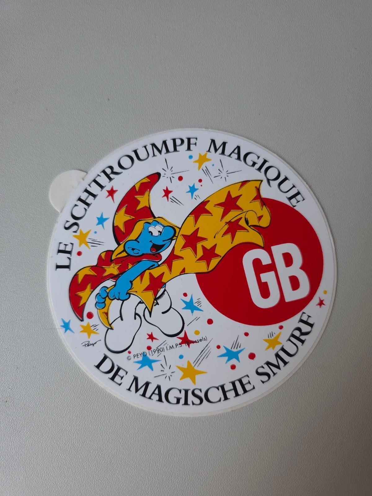 Autocollant Schtroumpf Magique GB, Verzamelen, Smurfen, Verzenden, Zo goed als nieuw, Overige Smurfen, Overige typen