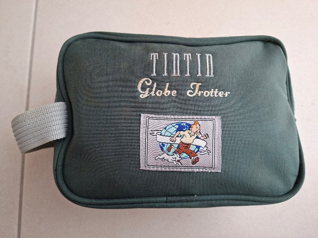 Vintage Kuifje "Globe Trotter" Toilettas (Citime, Jaren '90), Verzamelen, Stripfiguren, Ophalen, Kuifje, Gebruikt, Overige typen