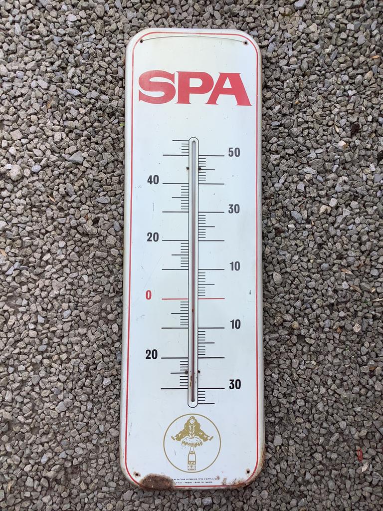Oude Spa Monopole reclame thermometer, Verzamelen, Ophalen, Gebruikt, Reclamebord