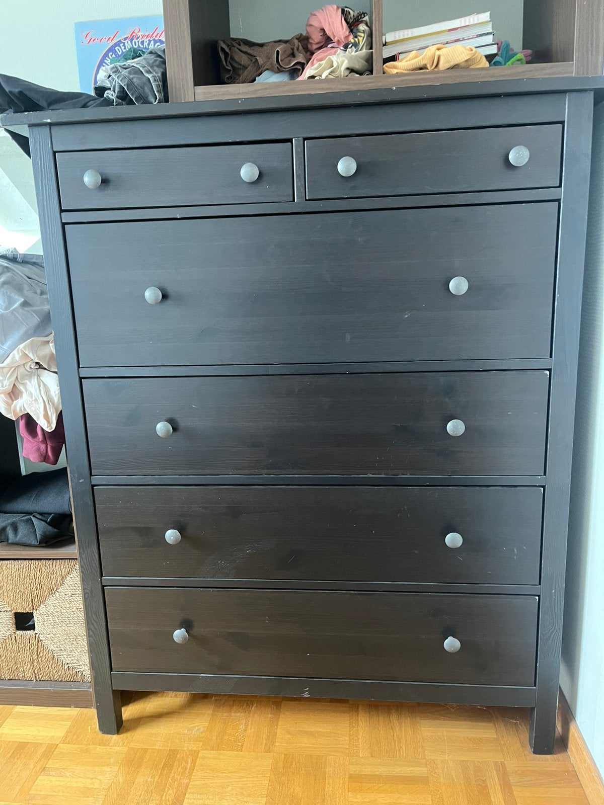 Commode/ladenkast zwart, Huis en Inrichting, Kasten | Ladekasten, Ophalen, Gebruikt, 100 tot 150 cm, 5 laden of meer