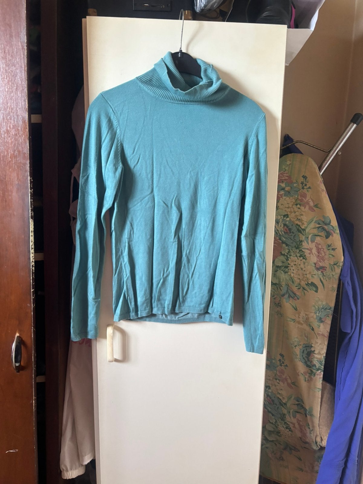pull à col roulé, Enlèvement ou Envoi, Comme neuf, Taille 42/44 (L), Bleu