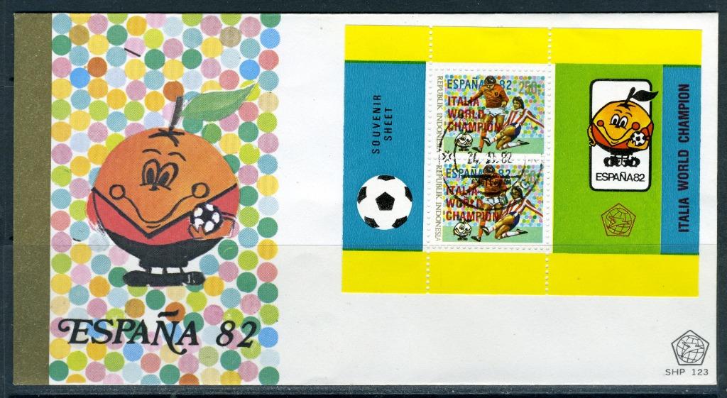 INDONÉSIE : ZB 1124 FDC 1982 Championnats du monde de footba, Enlèvement ou Envoi, Affranchi, Asie du Sud Est