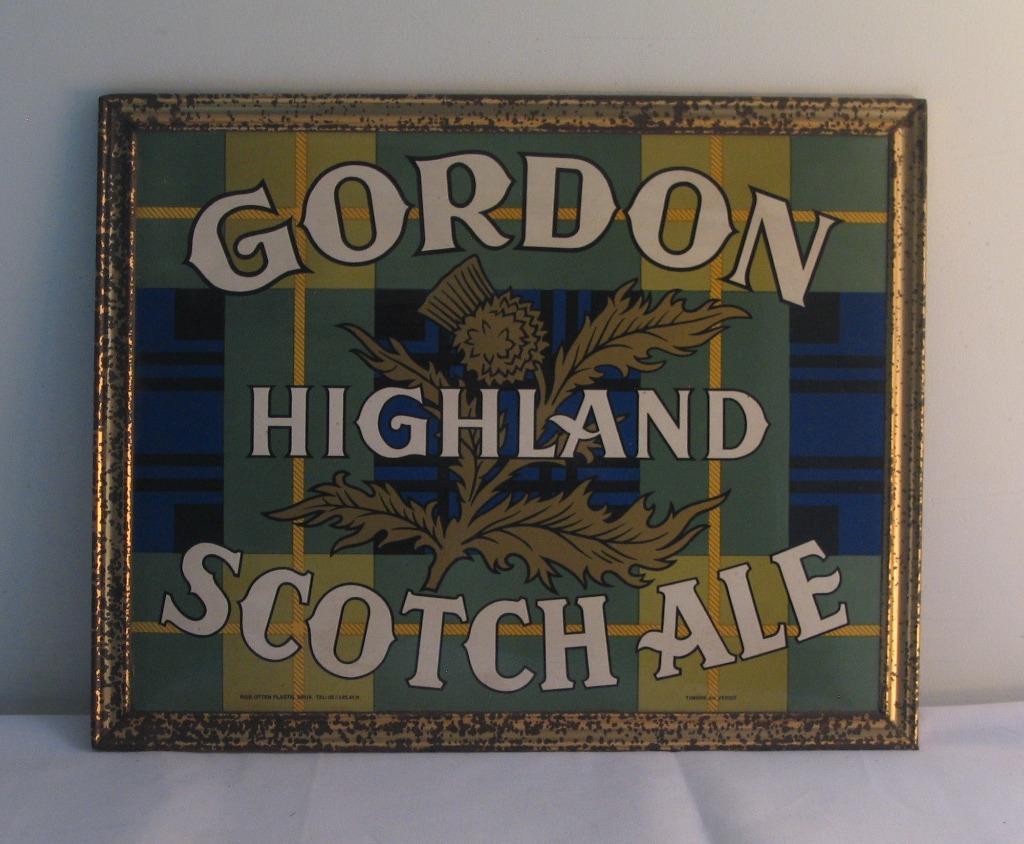 RECLAMEBORD GORDON HIGHLAND SCOTCH ALE  ( 126 ), Verzamelen, Ophalen, Gebruikt, Reclamebord, Plaat of Schild, Overige merken