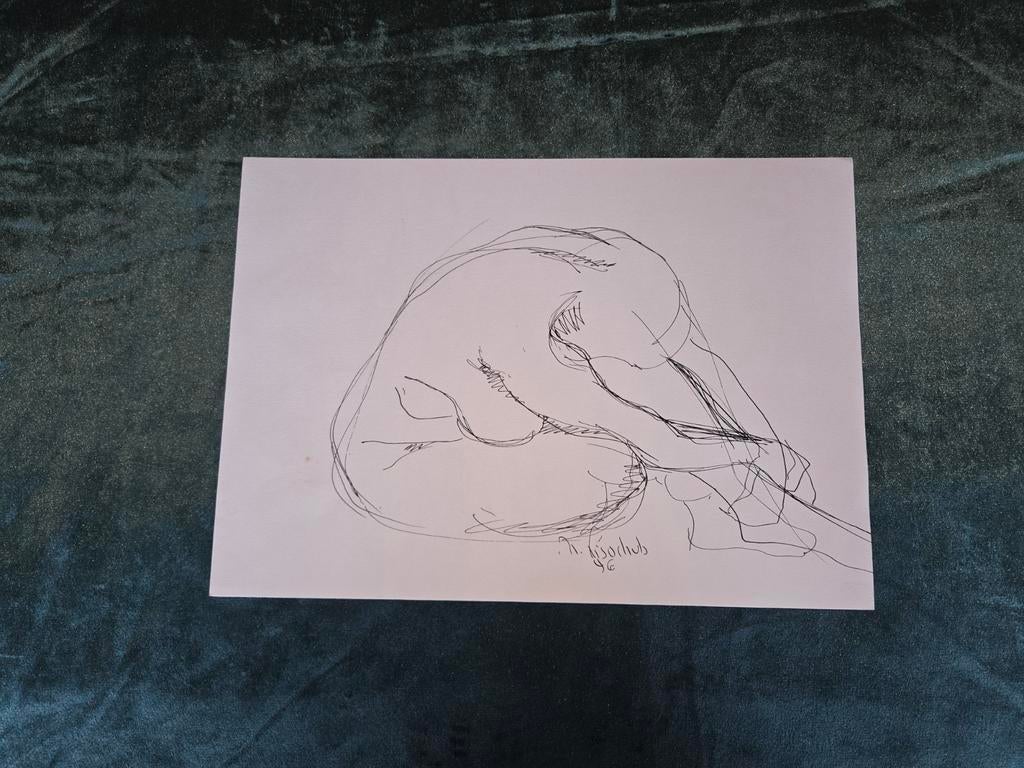 Mooie tekening naakt, Ophalen of Verzenden