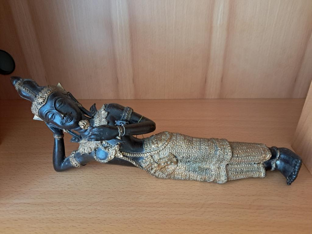 Thais beeldje van brons en verguldsel, Ophalen of Verzenden, Brons