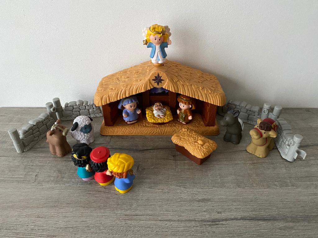 Kerststal little people, Ophalen, Zo goed als nieuw, Speelset, Met licht