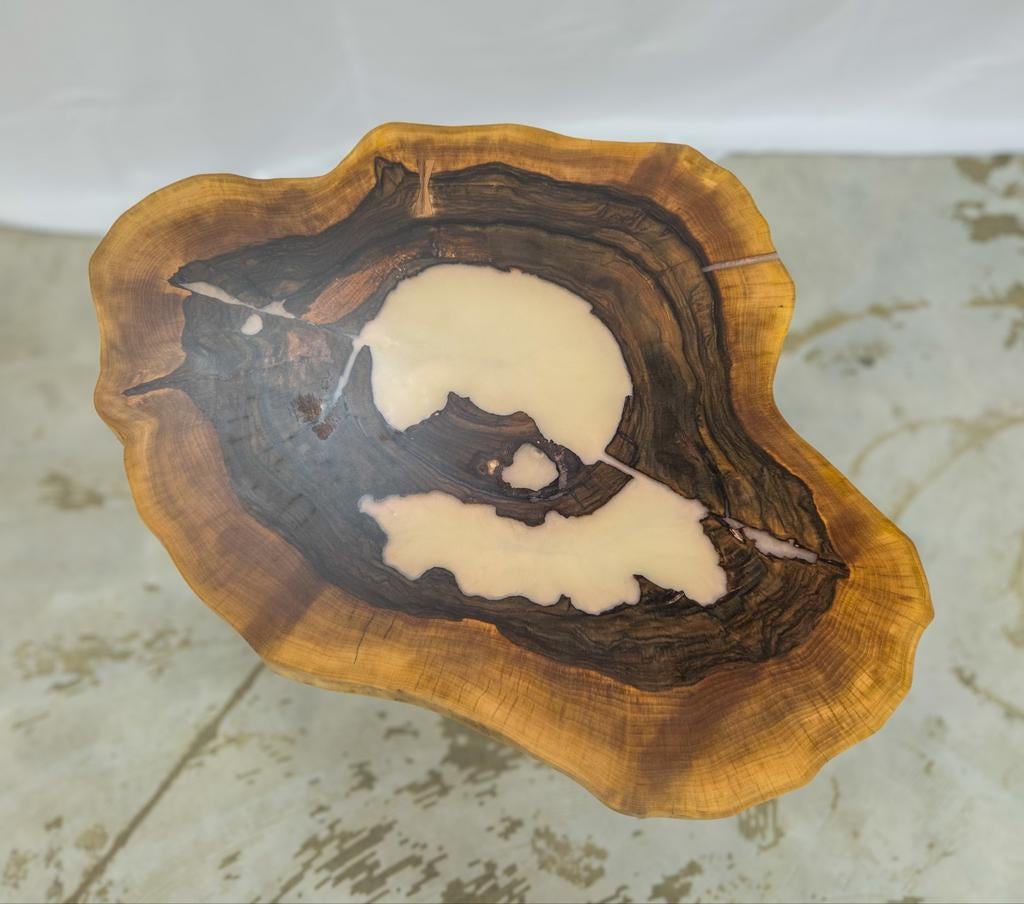 Meesterwerk van de Natuur- Unieke Walnoot & Epoxy Salontafel, Ophalen, 50 tot 100 cm, Rustiek, Nieuw