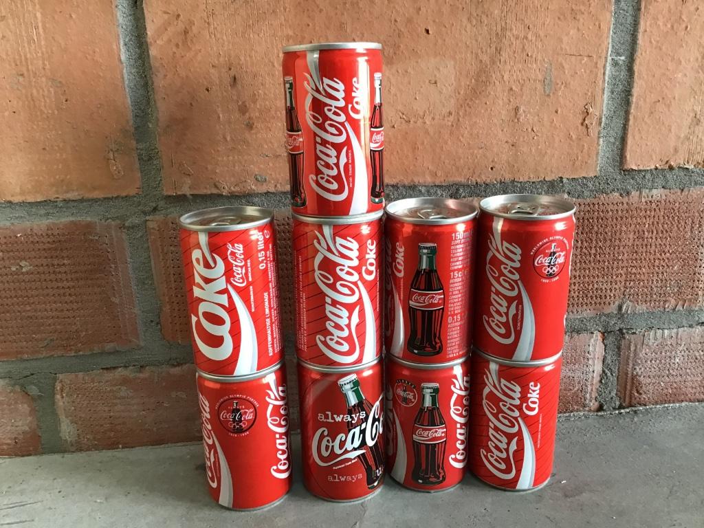 Coca-Cola 9 verschillende kleine blikjes, Ophalen of Verzenden, Gebruikt, Verpakking