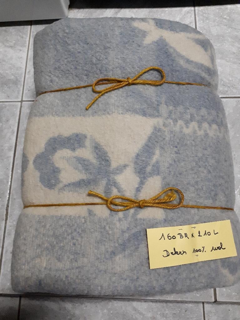 couverture 100% laine vierge 210x160, Enlèvement, Couverture ou Couette, Bleu, Une personne