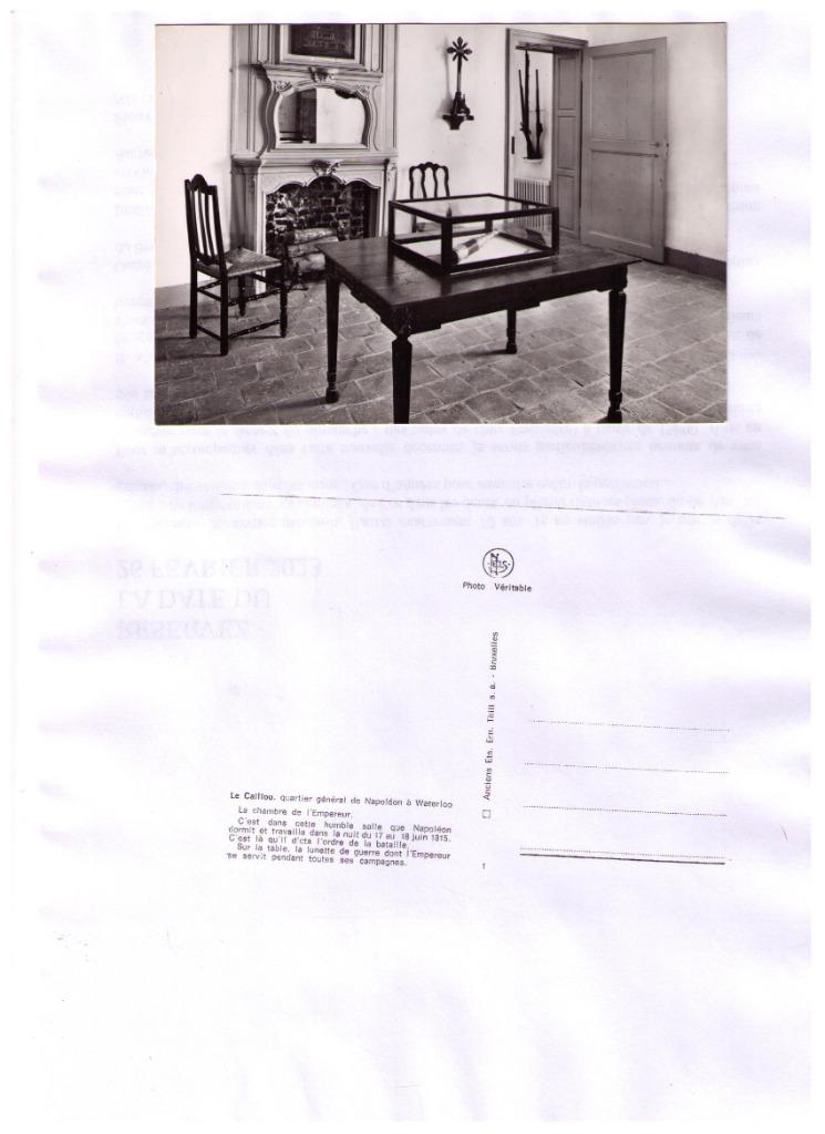 ansichtkaart Nels-Napoleons kamer, Le Caillou Waterloo, Verzamelen, Verzenden, Voor 1920, Ongelopen, Waals-Brabant