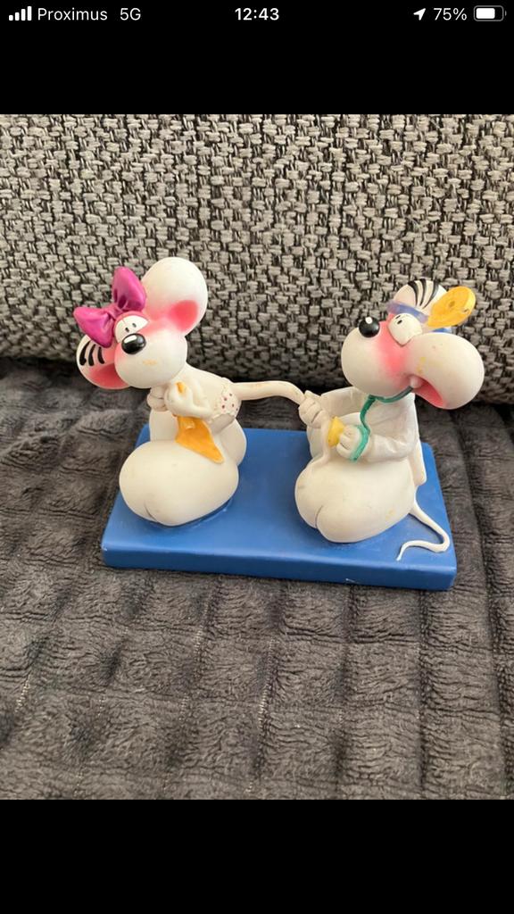 Beeldje diddlina op bezoek bij dokter diddl 9,5 x 5 x 8 cm, Ophalen of Verzenden, Diddl, Zo goed als nieuw