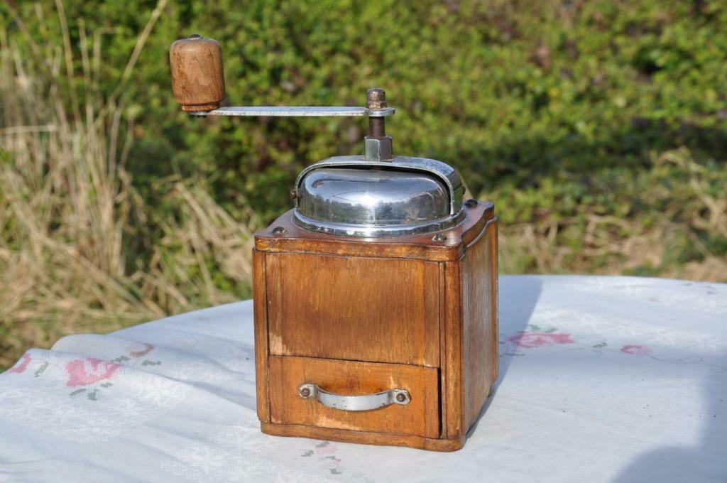 §  moulin a café manuel bois dessus chrome, Enlèvement ou Envoi
