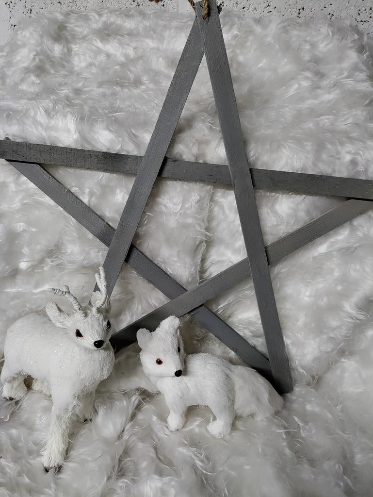 Houten Kerstster en rendier en vosje, Diversen, Ophalen, Zo goed als nieuw