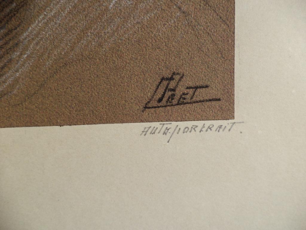 Constant PEET (1888-1966) auto-portrait au fusain, pastel, Antiquités & Art, Enlèvement