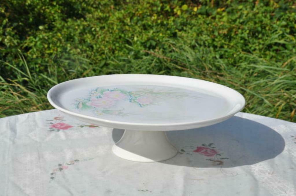§  plat a tarte sur pied decor nenuphar, Antiquités & Art, Enlèvement ou Envoi