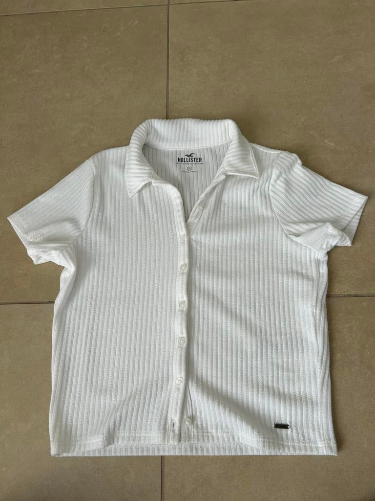 Witte polo Hollister maat M, Maat 38/40 (M), Wit, Ophalen of Verzenden, Korte mouw